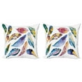thumbnail image 1 of Ambesonne Tribal Throw Pillow Cover 2 Pack, Ornate Feather, 16", Multicolor, 1 of 2