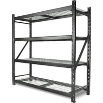WEN Four-Tier Industrial Steel Storage Rack with Adjustable Shelving and 8000-Pound Capacity