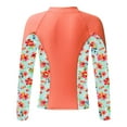 thumbnail image 2 of HULIJA Flower Girls Printed Swimsuit Crewneck Rash Guard Long Sleeve Shirts Summer Swimwear Sunsuit Orange 8, 2 of 5