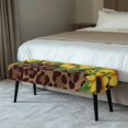 thumbnail image 2 of Whosucclay Leopard Sunflower Print Dining Room Bench Covers Non-Slip Bench Chair Slipcovers Dust Proof Bench Seat Cushion Slipcovers Removable Bench Protectors for Wedding, Hotel, Party, 2 of 7