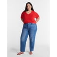 thumbnail image 2 of Terra & Sky Women’s Plus V Neck Tee with Short Sleeves, Sizes 0X-5X, 2 of 5