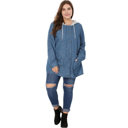 walmart plus size denim jacket for women