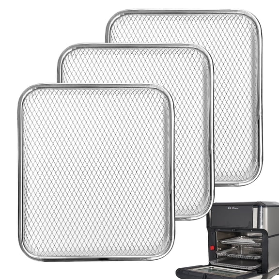 Kispog Cooking crisp airflow Trays: 3-Pack Mesh Stainless Steel Replacement Crisper basket for Instant Vortex 10/10.6QT - Dishwasher Safe BPA-Free - Housewife SAHM Meal-Prepper