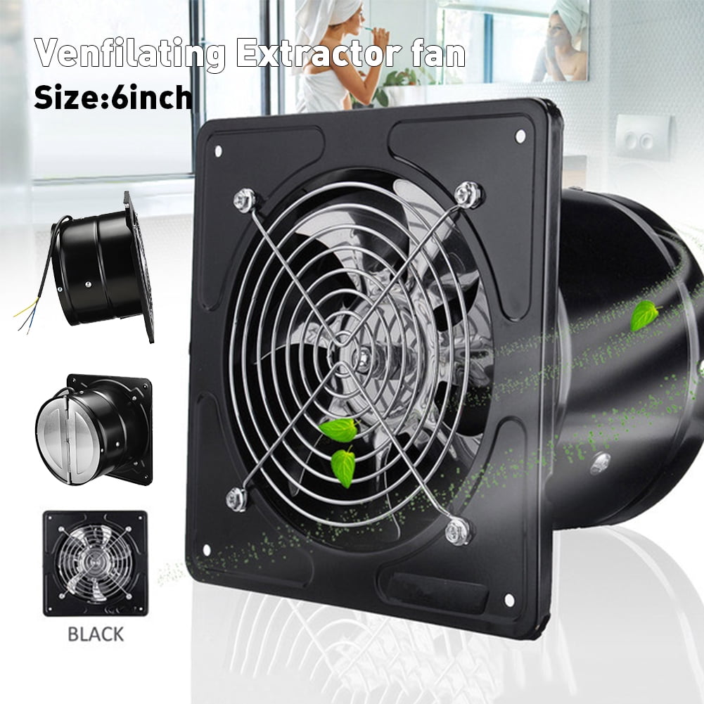 Stuffygreenus 6" Duct 650m³/h 40W 110V Metal Exhaust Ventilation Fan 50db, 2800rpm - Black