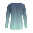 thumbnail image 5 of aidice Tops for Women Casual Notched V Neck Long Sleeve Zip Shirts Comfy Fitting Gradient Color Tops, 5 of 5