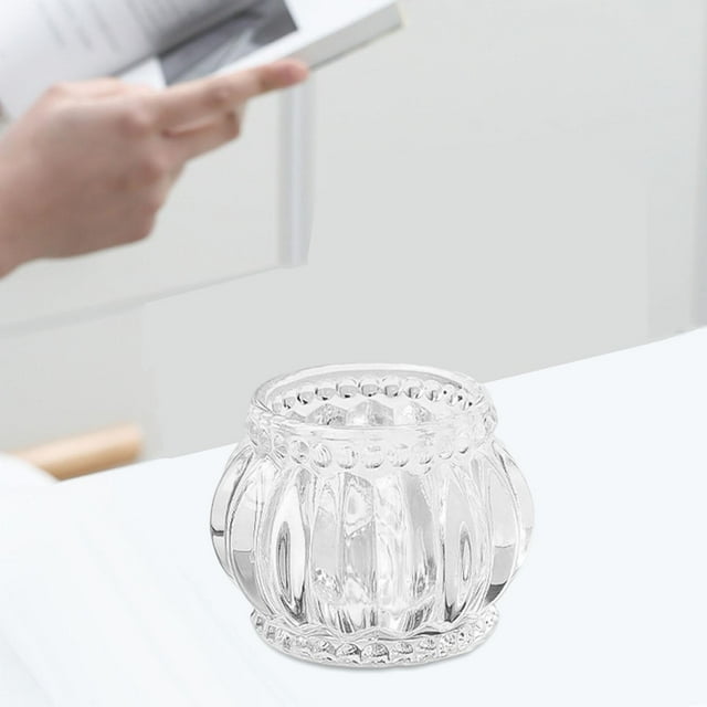 Candelabros de cristal transparente nórdico, soporte de vela de cuenco redondo decorativo para cumpleaños, bodas, fiestas, hogar, oficinas, cafetería Estilo A Colco Porta vela