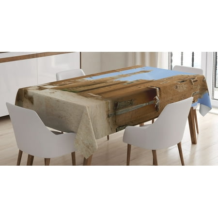

Desert Tablecloth Sarai Batu Reconstruction of Ancient Capital City of Golden Horde Russia Rectangular Table Cover for Dining Room Kitchen 60 X 84 Inches Pale Brown Pale Blue by Ambesonne