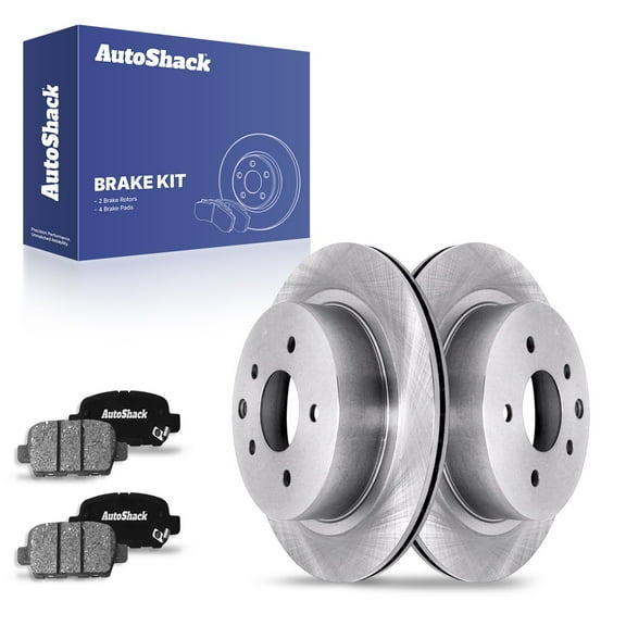 AutoShack 11.49" (291.8 mm) Rear Vented Brake Rotors   Ceramic Brake Pads | Replacement for 2008-2013 Nissan Rogue 2014-2015 Nissan Rogue Select | 6-PC Brake Kit