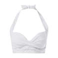 thumbnail image 4 of Crisscross Front Halter Bikini Top with Push-Up Lift and Soft Padding, Awesome For Beach Vacations Pool Parties White M, 4 of 5