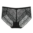 thumbnail image 2 of HUPOM Womens Underwear Cotton Cotton Boxers For Women Medium waist Elastic Waist Solid Thong Black XL, 2 of 3