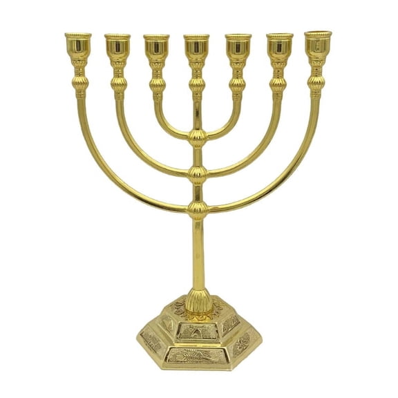 ZPAQI Hanukkah Menorah Candle Stand Alloy Candelabrum Modern 7 Headed Candle Holder