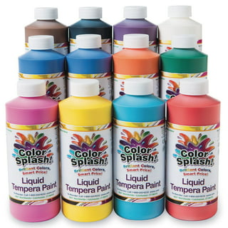 S&S Worldwide Color Splash! Liquid Tempera Bulk Paint, Set of 12 in 11  Bright Colors, 32-oz Easy-Pour Bottles, Great for Arts & Crafts, School