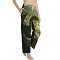 thumbnail image 6 of Salouo Deep Forest Stone Green Dragon Print Women's Pajama Pants Casual Loose Sweatpants PJs Flowy Pants Drawstring Palazzo for Women Wide Leg Pants Lounge Pajama -Medium, 6 of 8