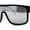 Black Silver Mirror, variant on Mens Oversize Robotic Shield Sport Mirror Lens Sunglasses Black Teal Mirror