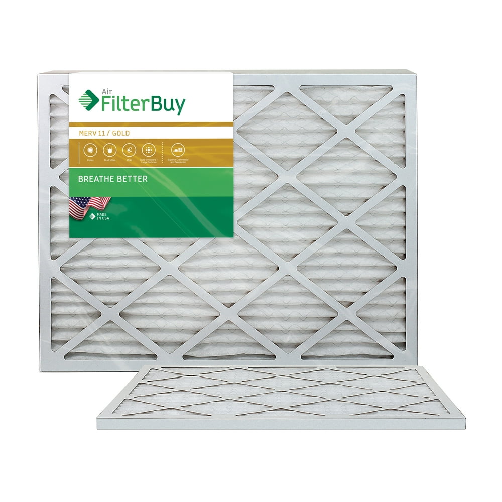 FilterBuy 20x24x1 MERV 11 Pleated AC Furnace Air Filter, (Pack of 2