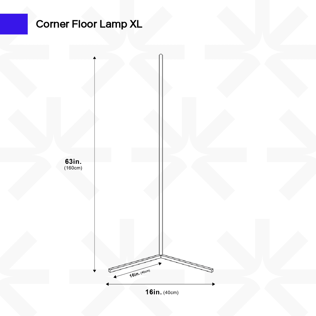 Ozarke Corner Modern Long Floor Lamp XL