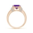 thumbnail image 2 of ANGARA Natural 3.15 Ct. Amethyst with Diamond Classic Ring in 14K Rose Gold for Women (Ring Size: 9.5), 2 of 10