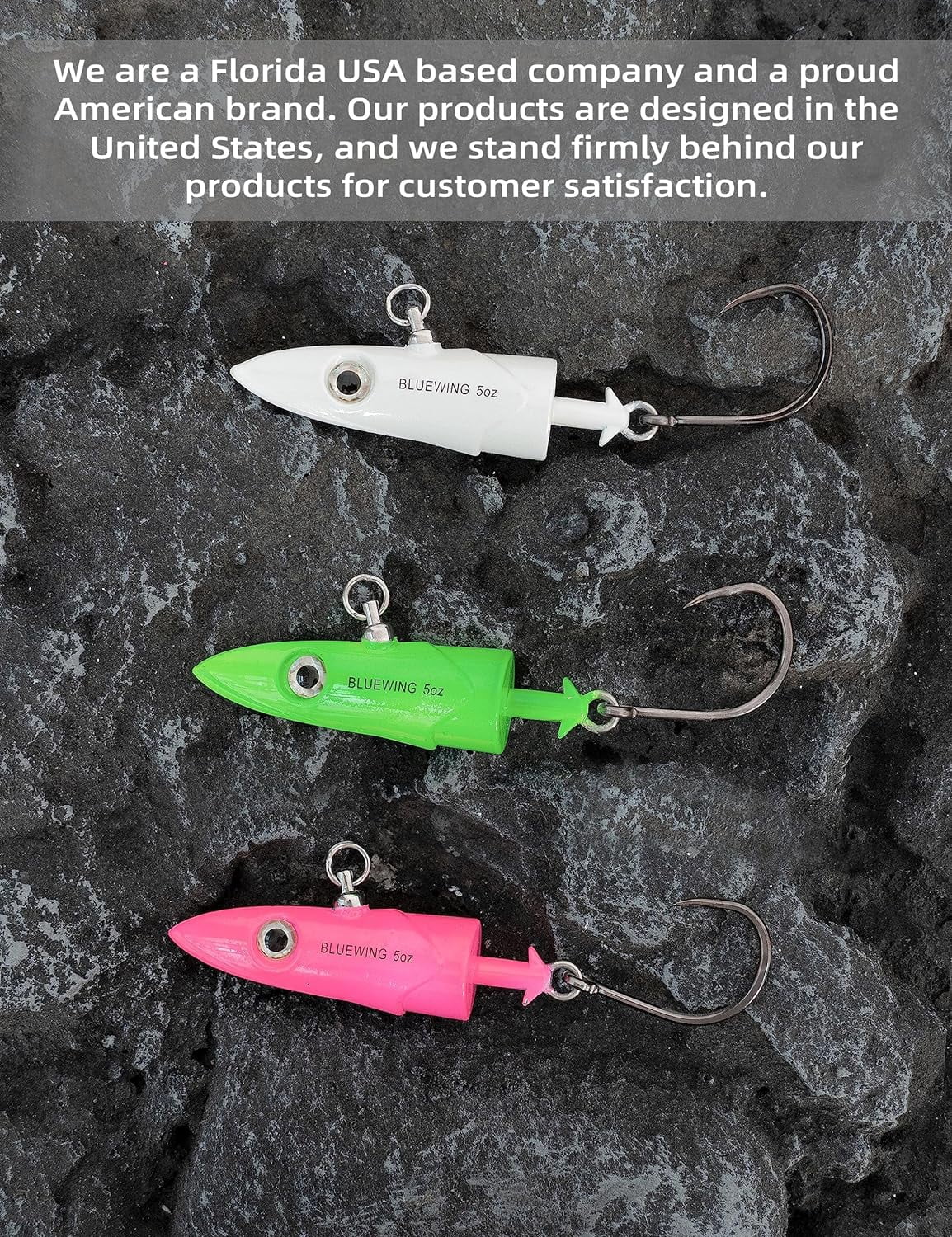 BLUEWING Big Game Jig Head with High Strength Stainless Steel Ball Bearing Swivel and High Carbon Steel Hook 1pc Saltwater Fishing Lures Lead Head Fishing Jig, Pink 7oz