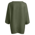 thumbnail image 5 of QHWAUAKFBN T Shirts For Women Graphic Summer 3 Of 4 Sleeve Crew Neck Floral Printed Loose Linen Tunic Tee Blouse Tshirts Top, 5 of 5