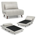 thumbnail image 1 of Costway Canapé-Lit Convertible 3 Positions Chaise Pliante avec Oreiller Beige, 1 of 10