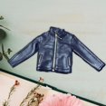 thumbnail image 6 of MERIGLARE 1/6 PU Leather Jacket, Miniature Costume, Stylish Retro Fancy Dress for 12'' Male Dolls, Figure, Accessories Costume blue, 6 of 8