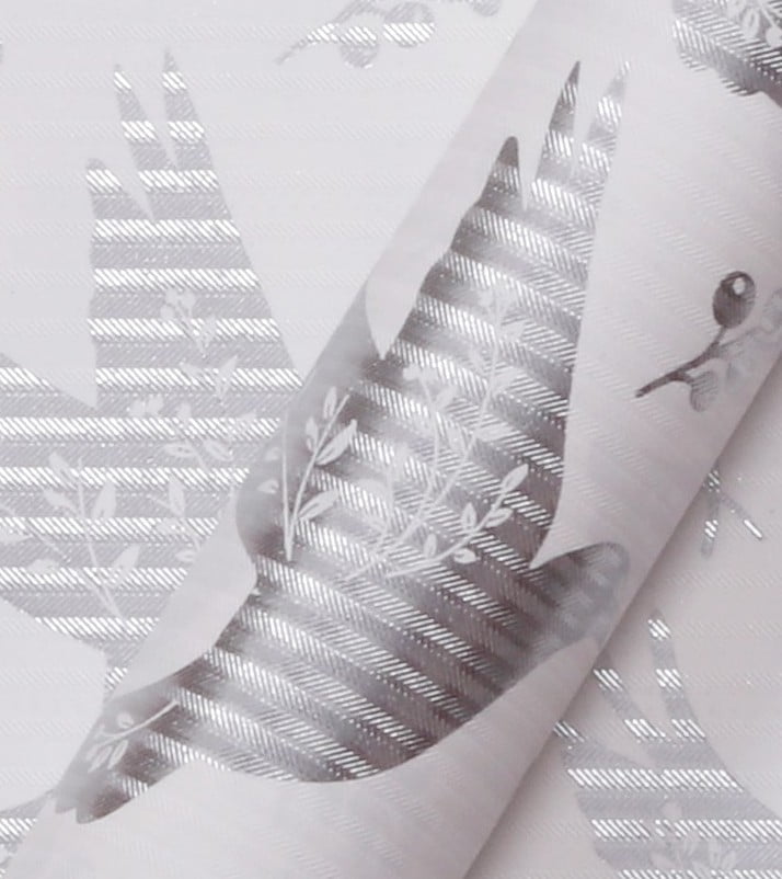 Holiday Time Silver and White Christmas Wrapping Paper, 15 Sq ft