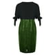 thumbnail image 5 of Vestidos Para Mujer Vestidos Casuales Sólido Empalme Cuello en V Manga 3/4 Vendaje Lentejuelas Vestido Acampanado Odeerbi  ODB148794, 5 of 8