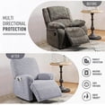 thumbnail image 3 of AuraLane Recliner Chair Cover,3 Piece Stretchable Slipcover with Storage Pockets,Anti-Slip Furniture Protector for Kids and Pets(1 Seater), 3 of 8