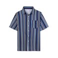 thumbnail image 5 of Lars Amadeus Men's Summer Hawaiian Short Sleeves Button Down Striped Shirts, 5 of 6