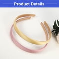 thumbnail image 5 of Vocoste 2 Pcs Solid Simple Satin Headbands Accessories for Women Pink Yellow 0.63", 5 of 6