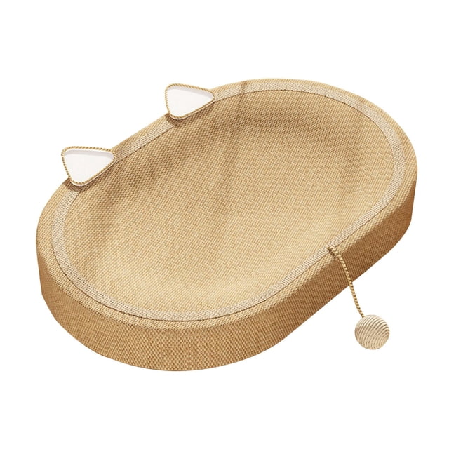 Almohadilla rascadora para gatos de interior, cama ovalada para rascar gatos, protección de muebles, rascador duradero para gatos, cama de salón para con oreja