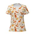 thumbnail image 3 of Naloa Flower Fox Print T-Shirts Short Sleeve V Neck Tees for Women Fashion Tops Trendy Lightweight Soft Casual Summer Outfits Clothes, 3 of 5