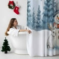 thumbnail image 5 of Shower Curtain 36"W x 78"L Winter Christmas Snowman Rabbit Fabric Shower Curtains Set with Hooks Water Repellent Bathroom Curtains Machine Washable Bathroom Accessories, 5 of 7