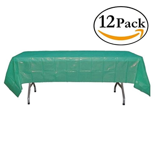 Mint Solid Rectangular Plastic Table Cover 54x108 Short Package 