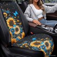 thumbnail image 4 of COEQINE Quilted Front Seat Covers for Cars 2 Pack, Decorative Soft Captain Chair Seat Cover Fit Four Seasons, Easy Install Pet Car Seat Cover, Sunflower Butterfly Galaxy, 4 of 7