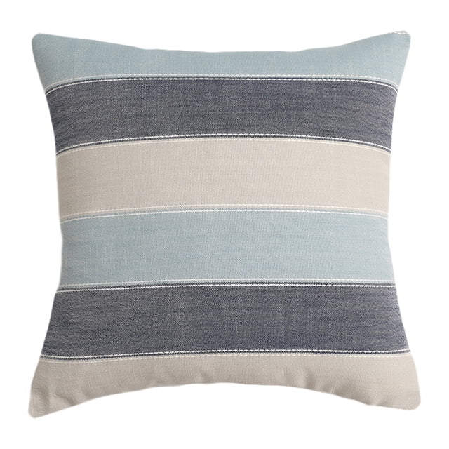Almohada de sofá de sala de estar con rayas geométricas de cáñamo de algodón de imitación simple y moderna