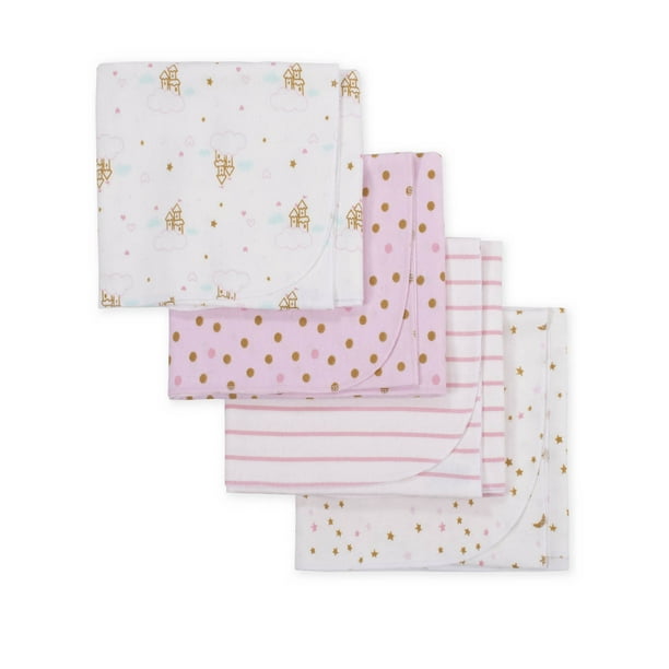 Gerber Gerber Baby Girl Flannel Receiving Blankets, 4Pack Walmart