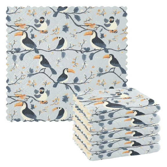 Dark Blue Tucano Kitchen Cloth Dish Towels for Drying Washing Absorbent Dish Rags 6 Pack