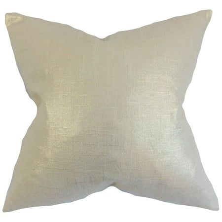 The Pillow Collection Florin Amethyst Solid Feather Filled Throw Pillow