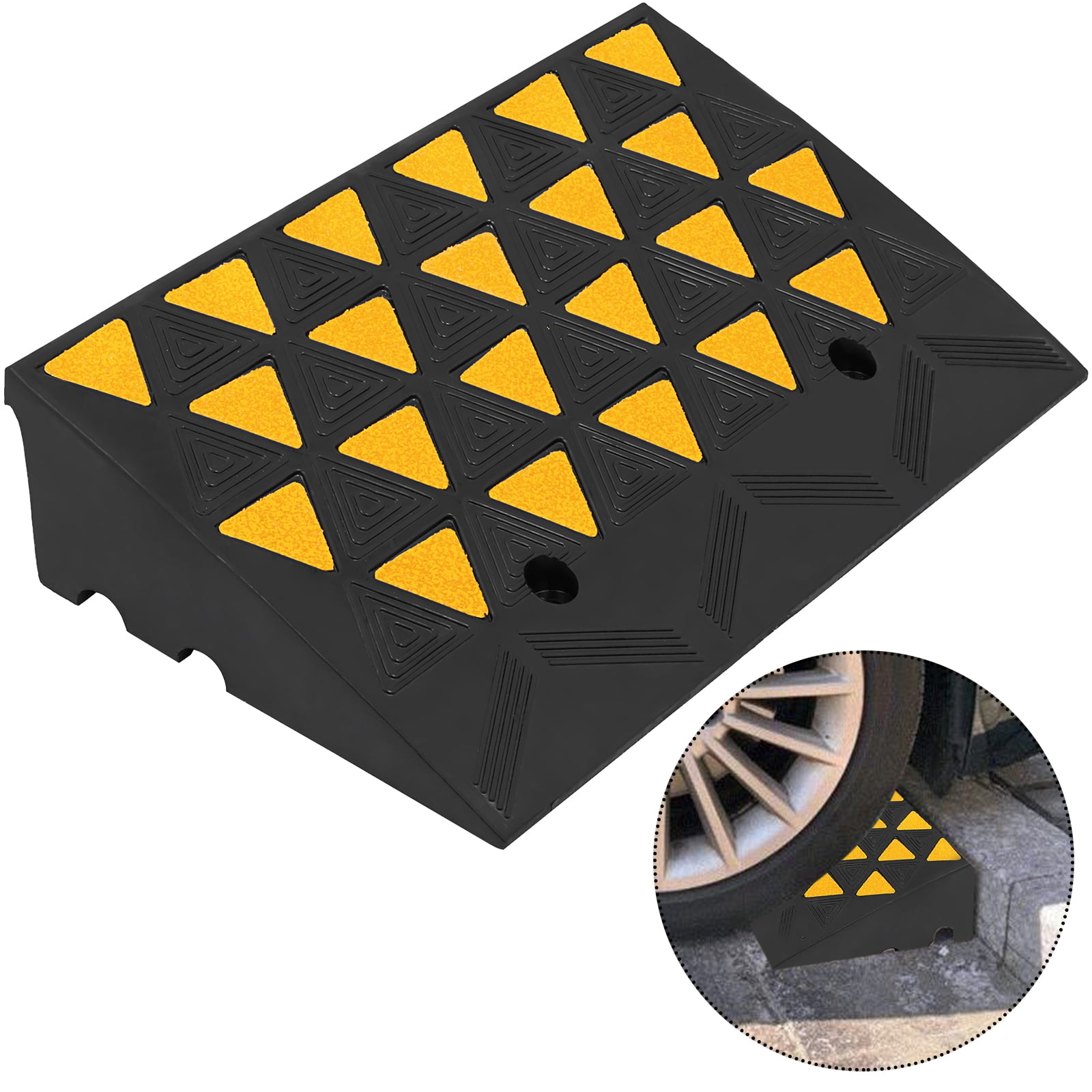 Parking Lot Entrance Curb Ramps Sturdy Durable Truck Ramps Home Use Step Mat Kerb Ramps 11 way bike CSQ-Ramps 4-11CM Multiple Heights Vehicle Ramps Color : Black, Size : 100256CM 