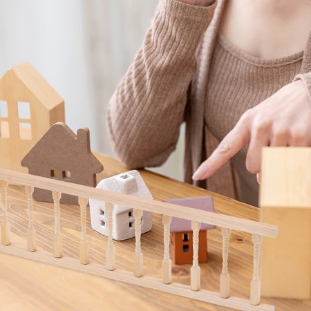Pawsdot 2Pcs Doll House Hand Rail Brown Wood DIY Decoration Miniature Design for Dollhouse Toys