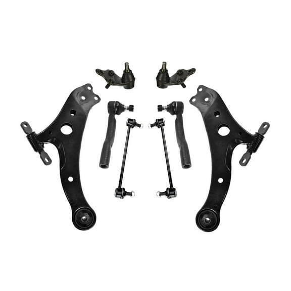 8 Pc Front Lower Control Arm   Lower Ball Joints   Tie Rods   Sway Bar Links Complete Suspension Kit Fits select: 2007-2011 TOYOTA CAMRY