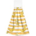 thumbnail image 2 of SKYSONIC Banana Yellow Striped Hanging Hand Towels with Hanging Loop, Hand Towels Soft Thick Dish Cloth Hand Towels for Kitchen Bathroom, with Hanging Loop, 12"x17", 2 of 6