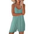thumbnail image 2 of ORUYROP SNUGWIND Femmes Casual Sans Manches Sangle Lâches Combinaisons Réglables Stretch Shorts Romper avec Poches, 2 of 5