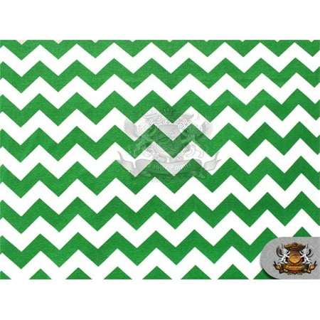 - 100% Cotton Large Chevron Print Fabric KELLY GREEN / 45