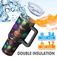 thumbnail image 5 of Rainbow Halloween Pumpkins Pattern Tumbler with Handle and Lid,40oz Double Wall Vacuum Insulated Tumbler,Cups Gift for Women and Men, 5 of 7