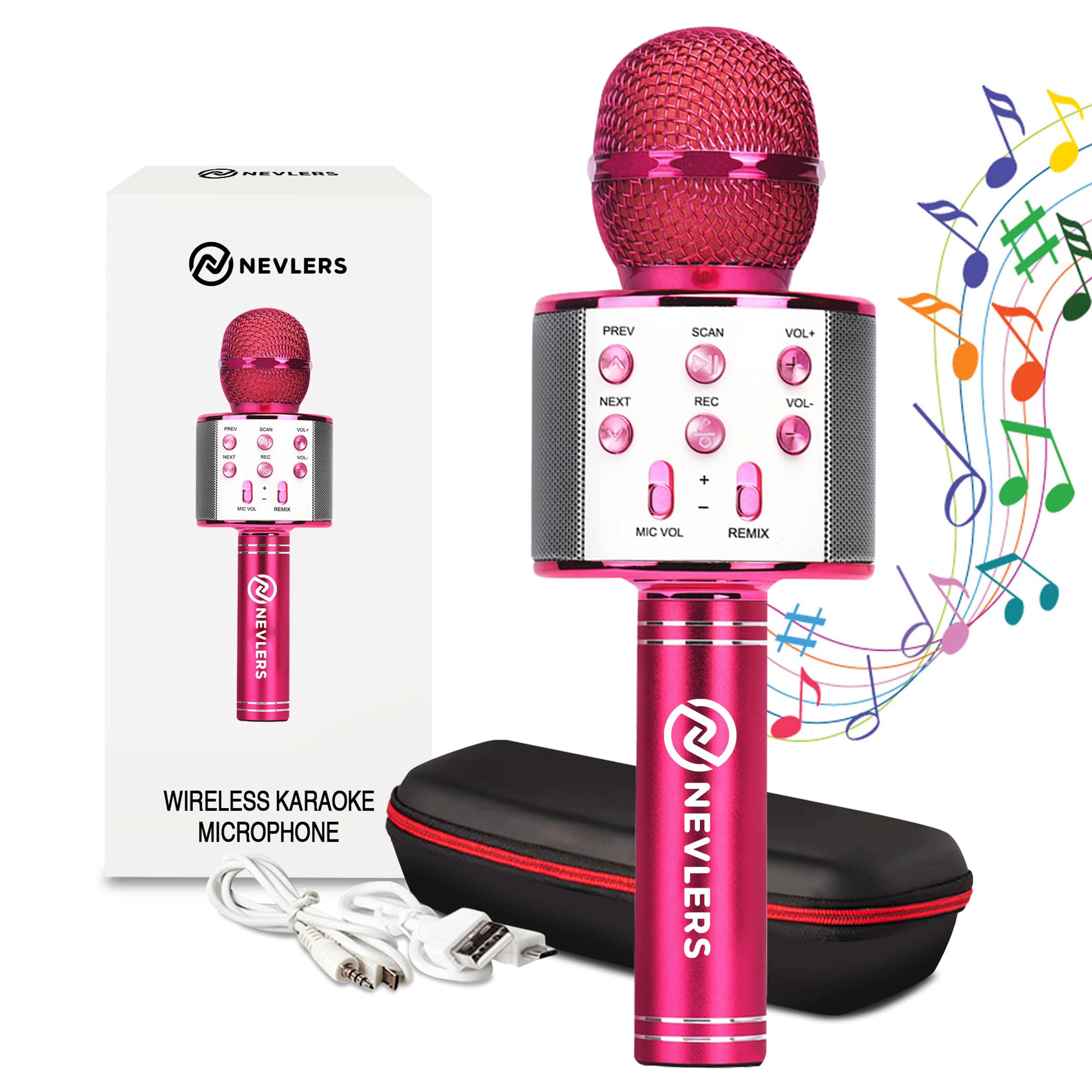 barbilla gas Asumir Portable Wireless Bluetooth Karaoke Microphone Holiday Gifts Rose Gold -  Walmart.com