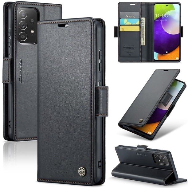 CaseMe Funda de Cuero para Samsung Galaxy A52 5G con Bloqueo RFID, para Samsung Galaxy A52 5G Funda para Mujer y Hombre, Tarjetero con Cierre Magnético, Funda Tipo Folio para Samsung Galaxy A52 5G