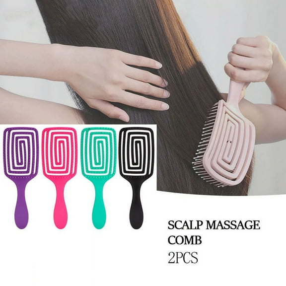 2X Black Rose Red Hairbrush Hair Scalp Massage Comb Wet Dry Curly Detangle Hair Brush S mj1015