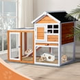 thumbnail image 4 of Yardmaster All-Weather Wooden Chicken Coop & Rabbit Hutch with Outdoor Run, Pull Out Upper Tray, for Rabbits, Guinea Pigs, Chickens, Orange, 4 of 9